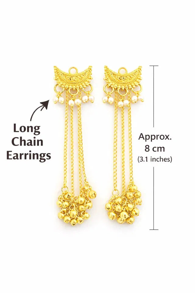 Women Kashmiri Earrings, Gold Plated