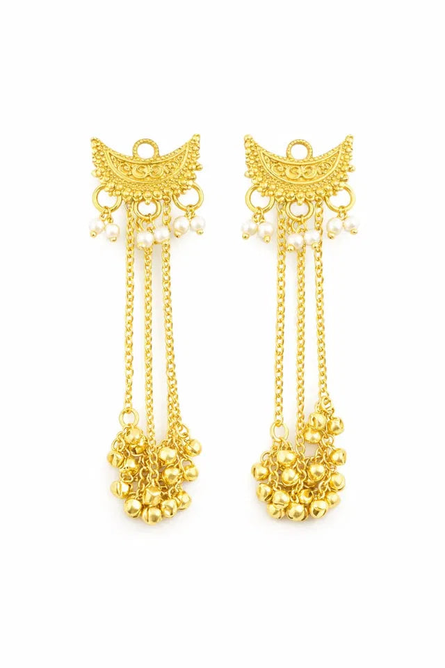 Women Kashmiri Earrings, Gold Plated